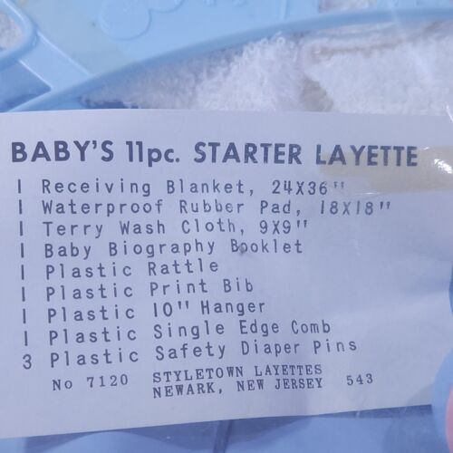 VTG Styletown BABY Gift Set TOY rattle blanket bib Cannon terry Cloth 9 Pc MCM - Picture 3 of 10