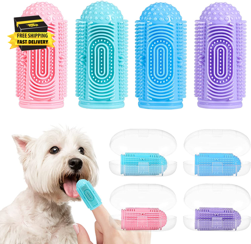 Dog Toothbrush Dog Tooth Brushing Kit Dog Finger Toothbrush for Dog Teeth Cleani