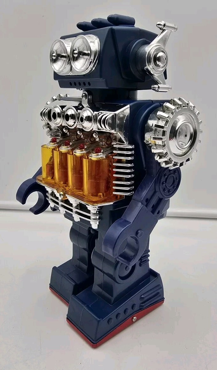 102* 堀川玩具工業製　エンジニアー　ロボット　スモーキーング　昭和レトロ HORIKAWA Toys Smoking Piston Engine Robot Tinplate Working