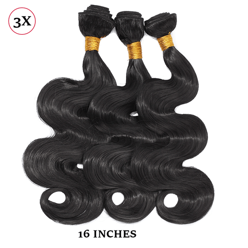 Brazilian Black Brown Body Wave 3 Bundles Thick As Human Sew In Hair Extensions - Picture 17 of 23