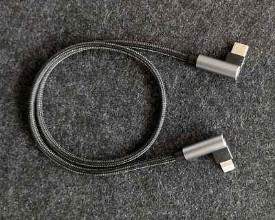 Doppelt 90° Grad Winkelstecker Ladekabel 50cm kurz USB-C 3.1 Typ-C auf 8-pin