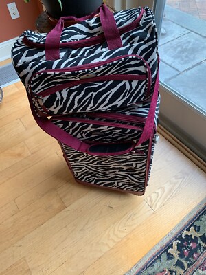 American Flyer Pc Luggage 20x15 &17x10 Over The Shoulder Zebra  Print