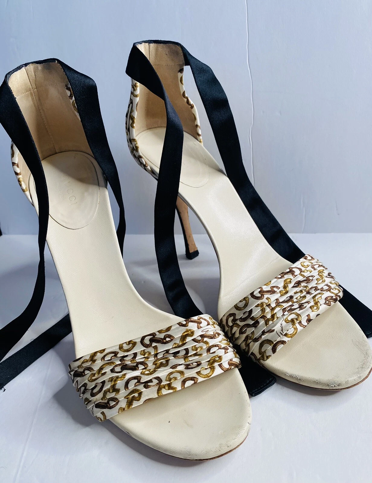 chaussures gucci femme sandales talons cuir Roso Hors bambou Tess Cuoio 