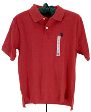 US Polo ASSN Polo Shirt Boys XXL 18 Red Short Sleeve 100 Cotton Collared NEW