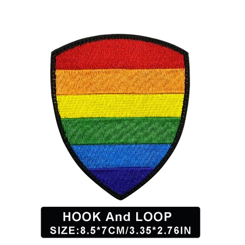 LGBTQ+ Rainbow / Pride Flag Patch Embroidered Hook & Loop Badge for Bag Vest - Picture 5 of 5