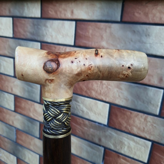 Walking Cane Walking Stick Handmade Wood Burl Bronze Parts B12 eBay