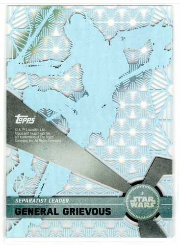 STAR WARS 2017 TOPPS HIGH TEK #3 GENERAL GRIEVOUS FORM 1 PATTERN 2 TIE FIGHTER W - Picture 2 of 2
