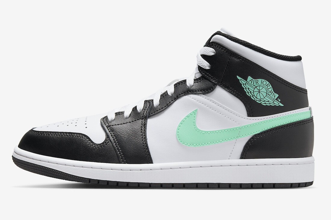 Мужские кроссовки Nike Air Jordan 1 Retro Mid White Green Glow Black DQ8426-103 sz 11