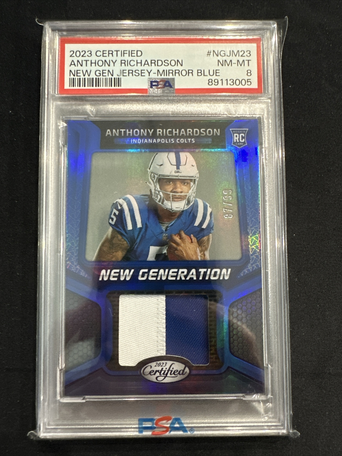 Anthony Richardson Panini Certified New Generation Jersey #NGJM23 Mirror Blue