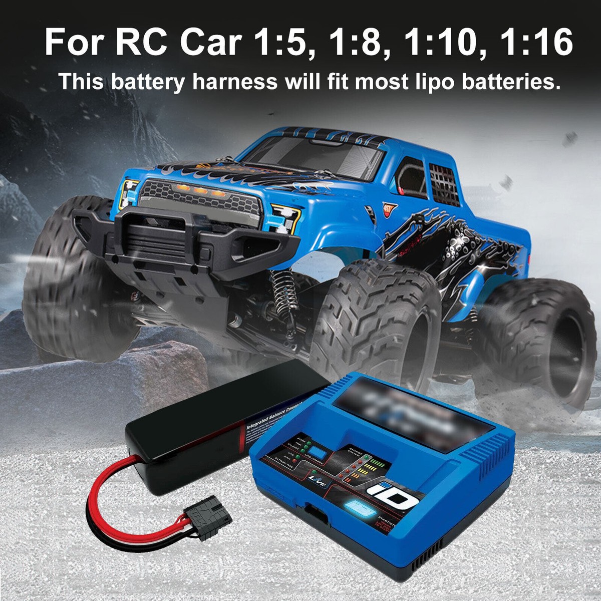 ADAPTADOR DE CARGA PARA BATER&Iacute;AS LIPO TRX-4M ID CON CARGADORES Traxxas