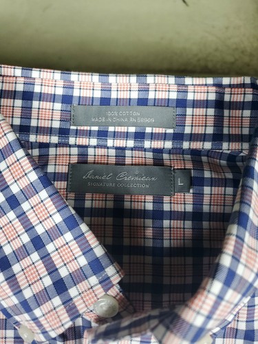 Camisa Daniel Cremieux Azul y Rojo a Cuadros Hombre Mangas Cortas Botones Talla L - Imagen 3 de 4