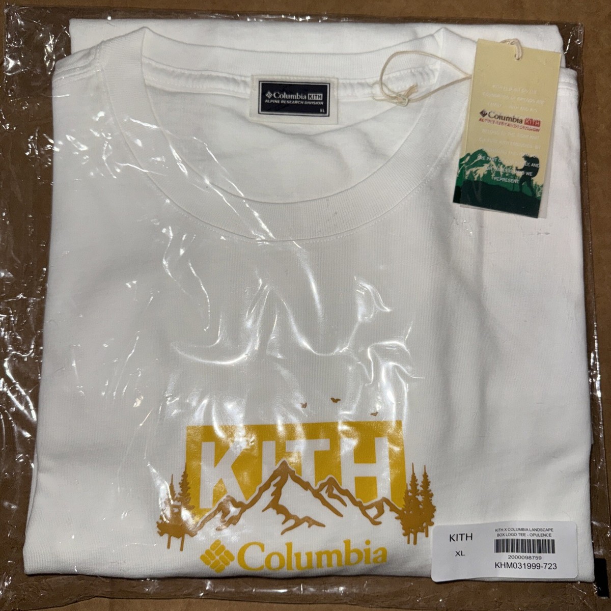 KITH x Columbia Landscape Box Logo Tee 2024 - Size XL - Opulence