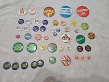 Lot Of 47 Vintage 1960's-1990's Pins Political Restaurant Vintage Pins/buttons