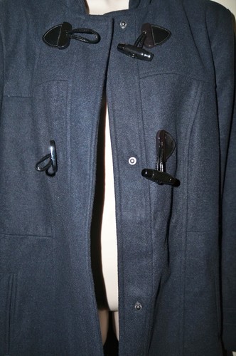 GEORGE UK Women's Faux Wool Hooded Toggle Duffle Coat Jacket "NAVY" Size 18 NWT - Picture 8 of 11