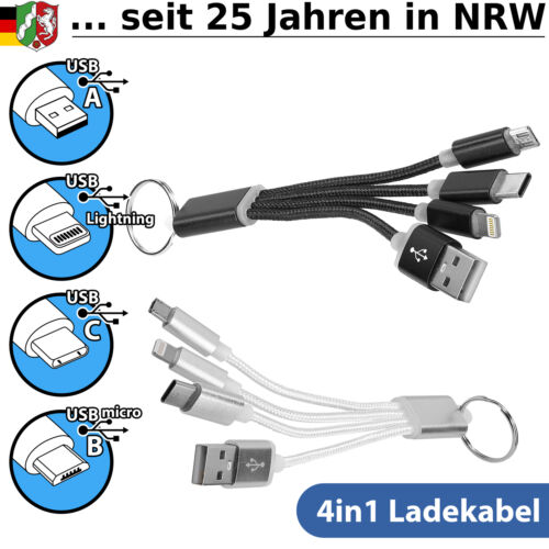 USB C Adapter Micro USB Kabel Ladekabel Nylon Ladeadapter Handy Tablet - Bild 1 von 12
