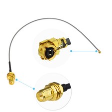 2x U.FL to RP-SMA Jack female male pin pigtail cable 15cm for wifi antenna