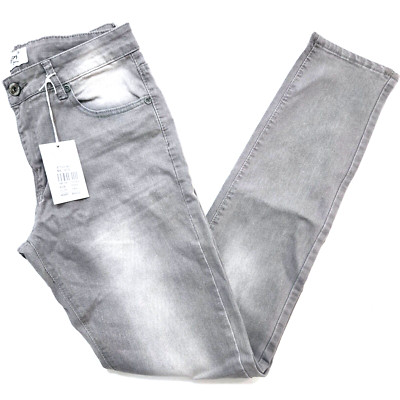 M.Society Men's 32x32 Skinny Fit Gray Jeans Solid Stylish Denim Premium Quality