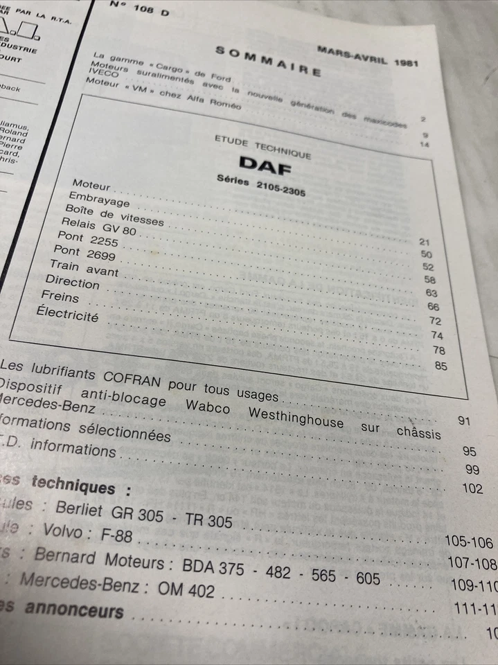 Camion DAF 2105 2305 Fa FT Dh Dhr Dhu Revisione Tecnica Diesel Automobile Rtd - Immagine 2 di 4