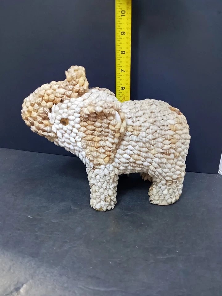 ❤️ Estatuilla grande de colección elefante cubierta con conchas necesita conchas reemplazadas VER FOTOS Foto 2 de 4