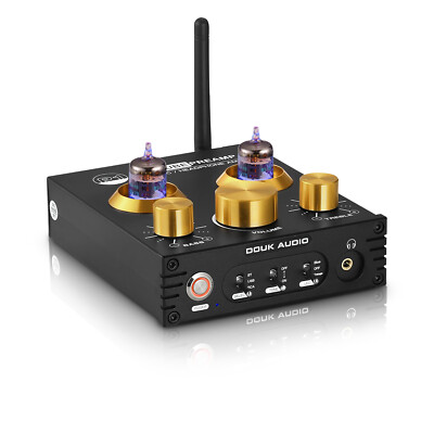 Douk Audio P1 GE5725 Tube Preamp Bluetooth Receiver USB DAC Headphone Amp APTX