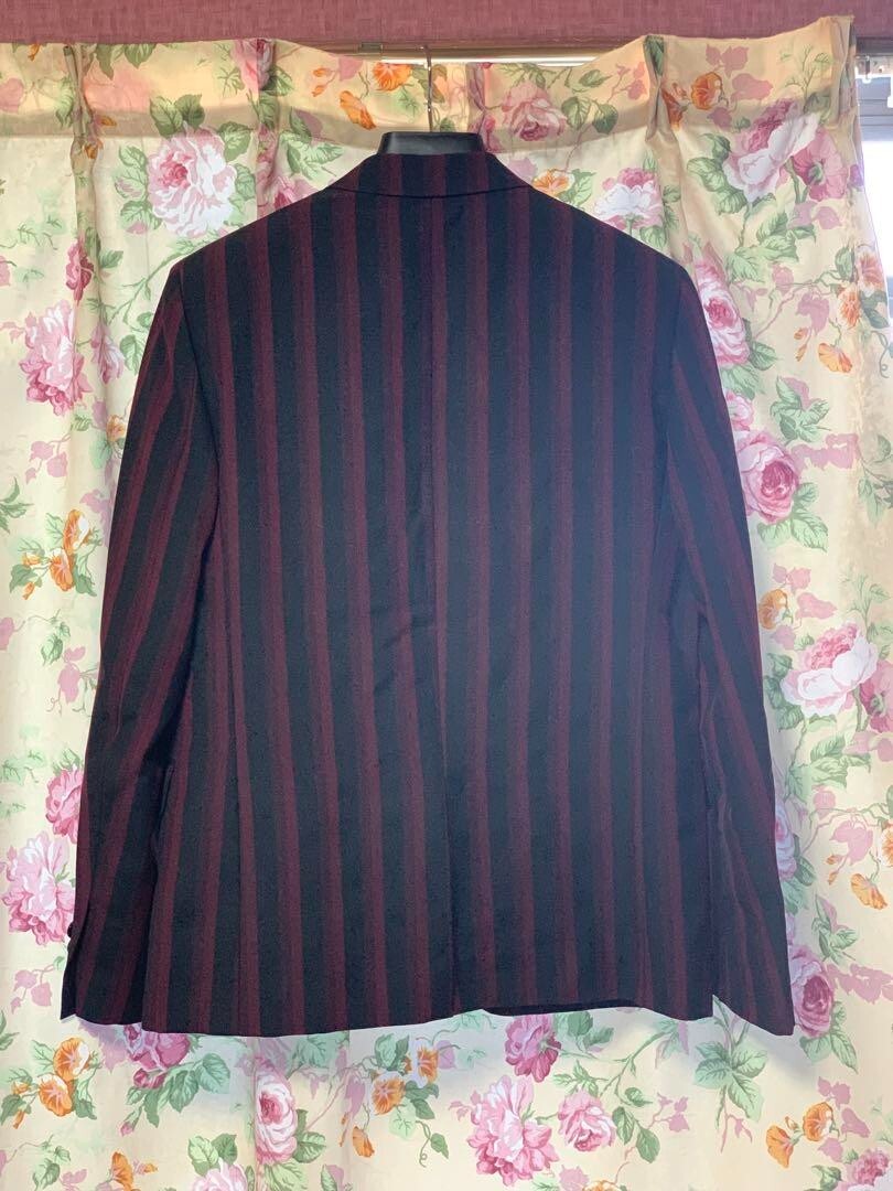 Giacca Saint Laurent Paris 15SS lana mohair modello righe taglia 48 rosso nero JP