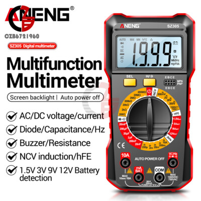 ANENG SZ304 SZ305 Backlight Digital Multimeter NCV AC/DC Votage Current Ohm Tool