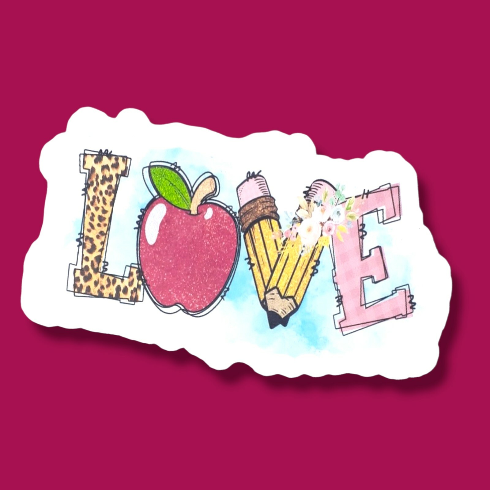 Love Teacher Gift 3" Vinyl Sticker Water Resistant