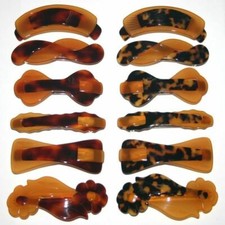 Charles Wahba Women Barrette Novelty Hair Clip Tokyo Tortoise VTG Made in France