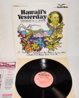 その他 Hawaii LP Kai Davis Hawaiian Vinyl LP Record Hawaii's Yesterday Charles K.L. Davis w