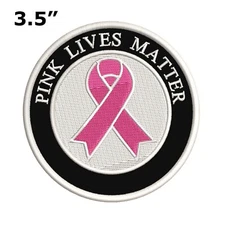 Breast Cancer Support Ribbon Embroidered iron-on / Sew-On Patch Badge Applique