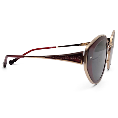 Matsuda M3120 Cat Eye Sunglass Bordeaux Pale Gold Grey Solid 