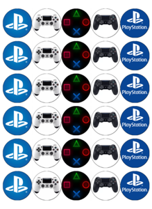 30x Playstation Logo Ps4 Cupcake Toppers Comestible Gaufre Papier Fee Gateau Toppers Ebay