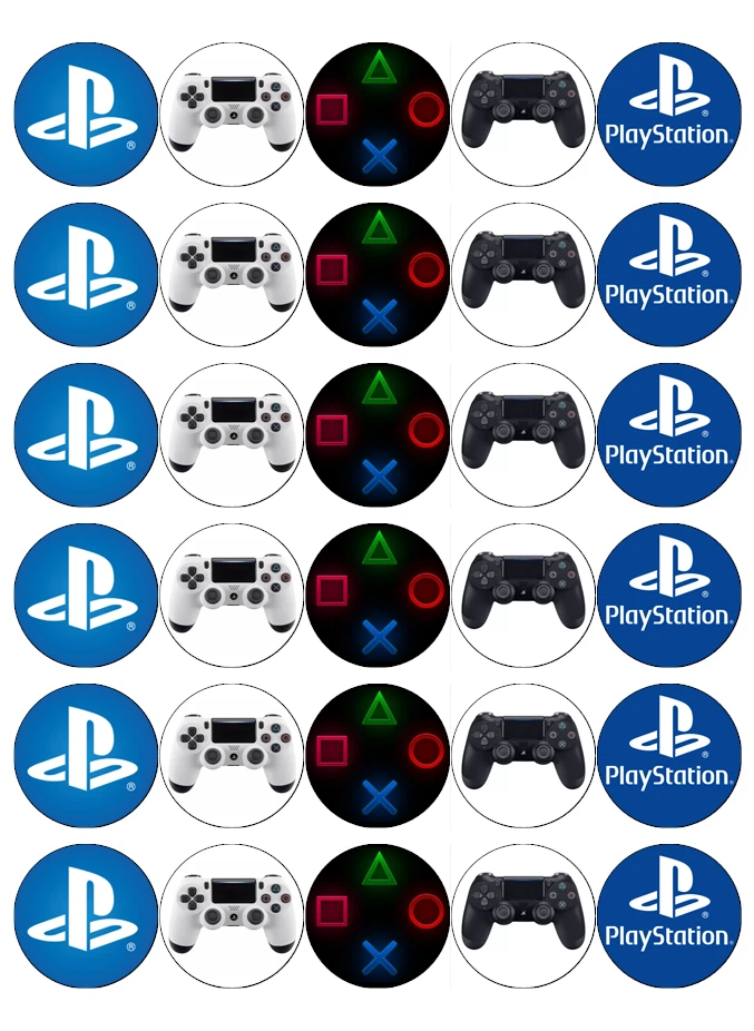 30X Playstation PS4 Logo Cupcake Toppers Essbare Waffelpapier Fairy Cake Toppers - Bild 1 von 1