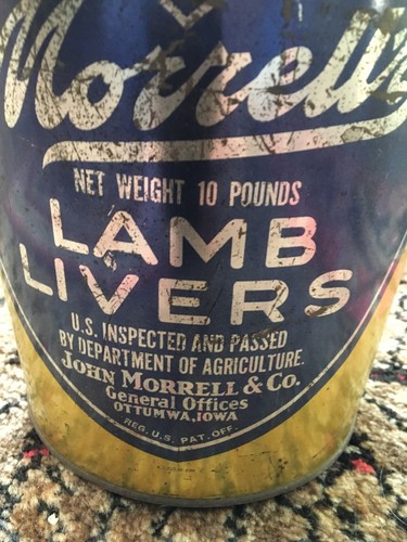 Vintage Industrial Rustic Morrell Pride Lamb Livers Bucket - Picture 2 of 7