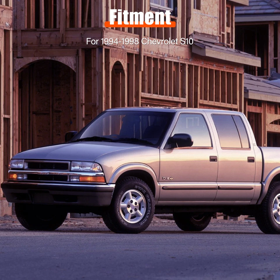 Par de espejos retrovisores laterales manuales carcasa negra para Chevrolet S10 1994-1998 Foto 2 de 4