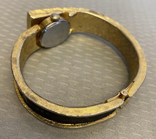 Orologio bracciale smaltato donna vintage anni 60 morsetto nascosto Windup Eldorado 21 gioiello - Foto 8 di 11