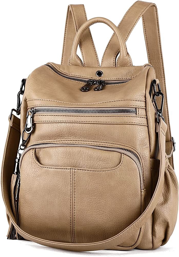 Women Bags Backpack Purse PU Leather Zipper Bags Casual Backpacks Shoulder Bags