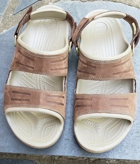 Crocs Two Strap Brown 14325 Sandals Mens Size 12 | eBay