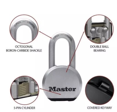 Master Lock Schwerlast M830EURDLH Excell verchromt 54mm Vorhängeschloss 4 Schlüssel