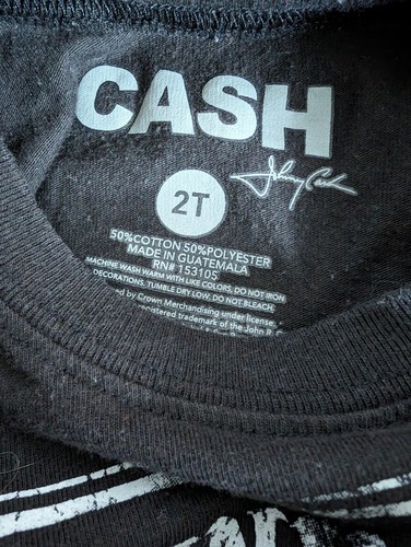Johnny Cash The Man In Black Toddler T-Shirt Size 2T - Picture 3 of 3