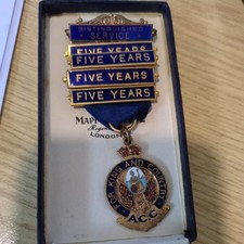 Enamel ACC For King and Country Distinguished Service Medal 20 Year Service 1935