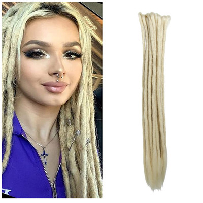 Dreadlocks Extensions 10 Stränge 20 Zoll blond synthetisch handgemacht Flecht