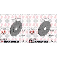 2X Zimmermann Sport Bremsscheiben 288Mm Gelocht Vorne Passend FüR VW Golf Passat