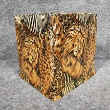 African Safari Animals Tissue Box Cover Patchwork Vintage "DAMAGED"