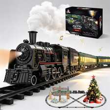 Electric Train Sets for Kids Metal Alloy Christmas Train Toys Steam Locomotive,