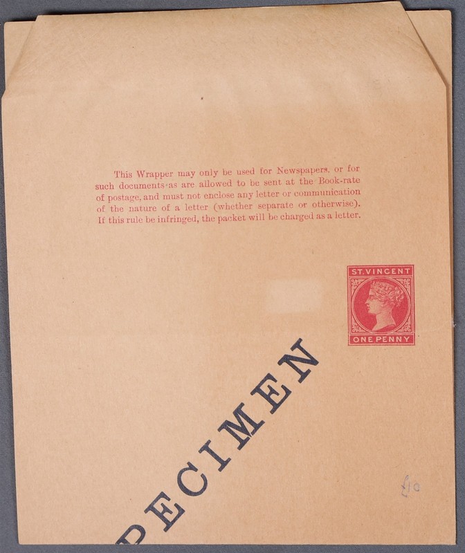MayfairStamps St. Vincent Specimen One Penny Red Stationery Wrapper aaz_64197