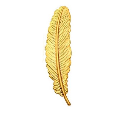 Lady & Gentlemen Suit Brooches 18K Stamp Gold Tone Feather Leaf Brooch Pin(Gold)