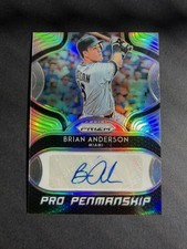 2019 Panini Prizm Pro Penmanship Silver Brian Anderson Auto Miami Marlins #PP-BA
