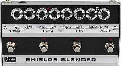 Fender Shields Blender Fuzz gebürstetes Aluminium Gitarren-Effekt-Pedal BRANDNEU