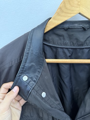 Zegna Herren Jacke schwarz Nylon mit Lederbesatz Größe XXL - Bild 5 von 21